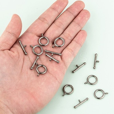 Brass Ring Toggle Clasps KK-L116-30B-1