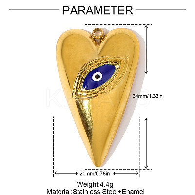 304 Stainless Steel Enamel Pendants STAS-OY002-88G-1