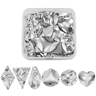 30Pcs 6 Style 304 Stainless Steel Pendant STAS-SZ0002-70P-1