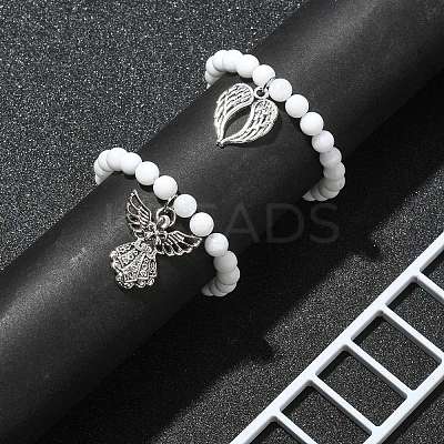 Natural Malaysia Jade Round Beaded Bracelets Sets BJEW-JB09541-1