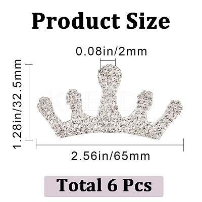 Crown Self Adhesive Rhinestone Appliques DIY-WH0349-70-1