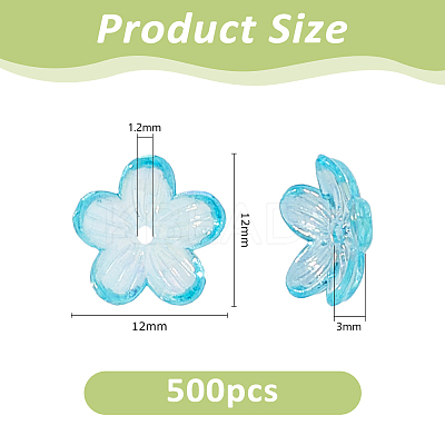 500Pcs UV Plating Acrylic Bead Caps PACR-DC0001-06-1