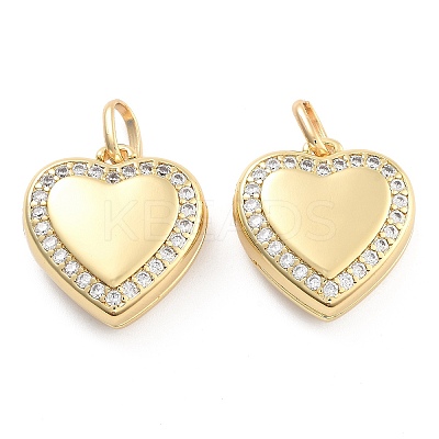 Brass Pave Clear Cubic Zirconia Pendants KK-U009-11D-G-1