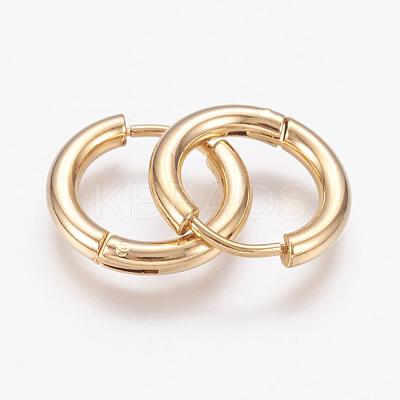 304 Stainless Steel Huggie Hoop Earrings EJEW-P138-02-15mm-G-1