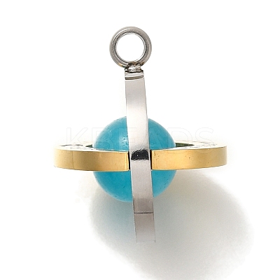 Ion Plating(IP) 304 Stainless Steel Opaque Resin Pendants STAS-P371-001G-1