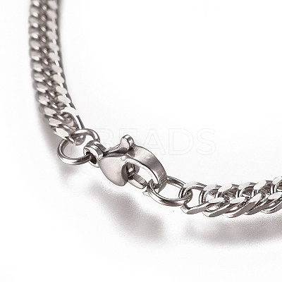 Tarnish Resistant Men's Cuban Link Chain Bracelets X-BJEW-E369-15B-1