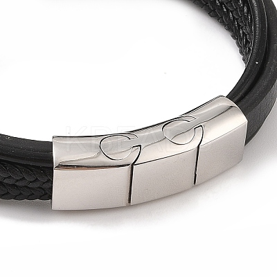 Braided Microfiber Leather Multi-strand Bracelets BJEW-B096-05C-1