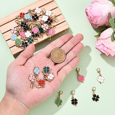 40Pcs 10 40Pcs 10 Style Alloy Enamel Pendant Decorations HJEW-YW00187-1