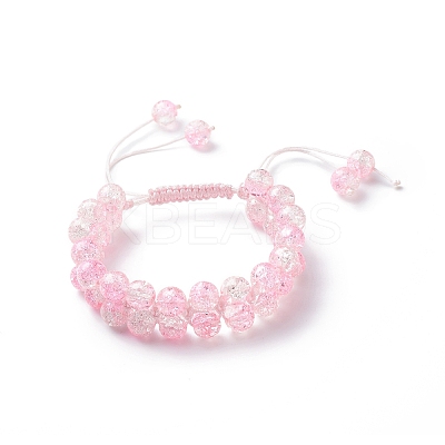 Bling Round Glass Braided Bead Bracelet BJEW-JB08794-01-1