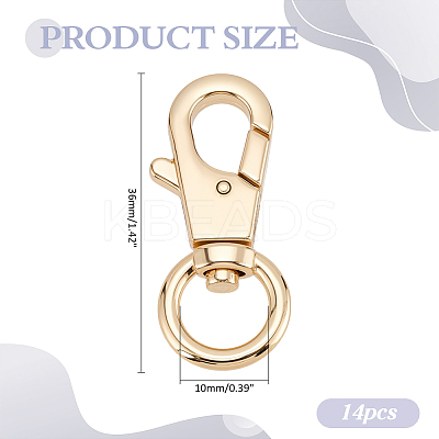 14Pcs Alloy Swivel Lobster Claw Clasps FIND-ME0002-61-1