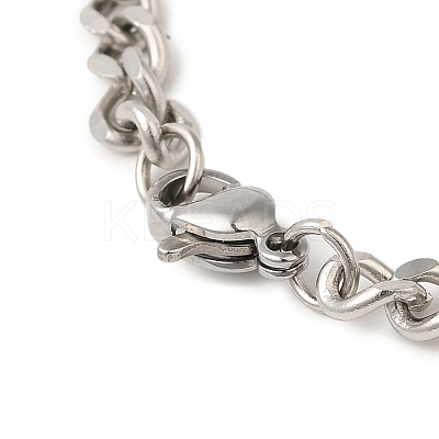 201 Stainless Steel Islamic Allah Rectangle Twisted Chain Necklaces LS-NJEW-Q002-07P-1