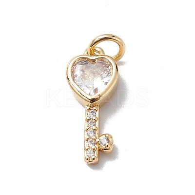 Brass Cubic Zirconia Pendants KK-E003-12G-1