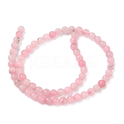 Natural Rose Quartz Dyed Beads Strands G-B046-07-6MM-1