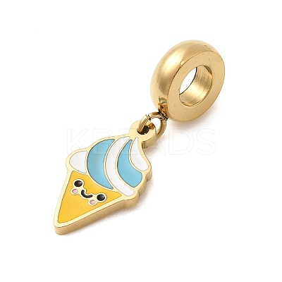 304 Stainless Steel Enamel European Dangle Charms STAS-D153-05C-G-1