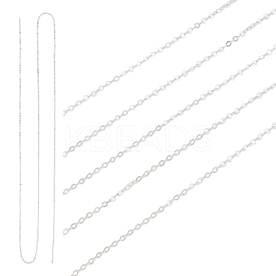 925 Sterling Silver Flat Cable Chains STER-PH0002-12-1