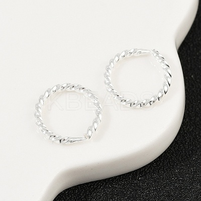 Brass Twist Ring Hoop Earrings EJEW-F378-01S-1