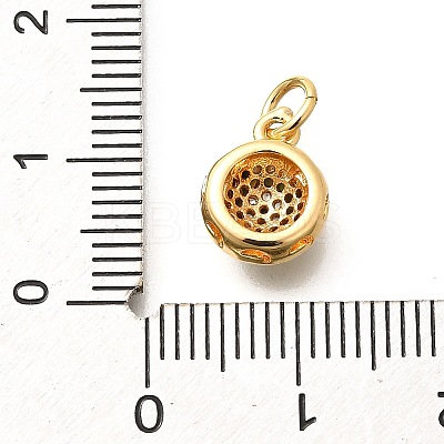 Brass Micro Pave Cubic Zirconia Charms KK-G519-09G-03-1