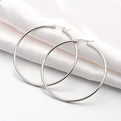 Tarnish Resistant 201 Stainless Steel Big Hoop Earrings LS-EJEW-P066-38P-1