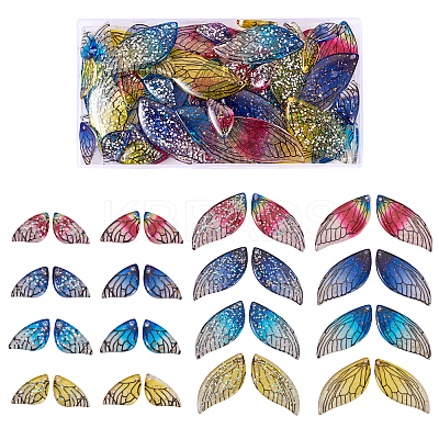 64Pcs 32 Styles Epoxy Resin Pendants FIND-CD0001-43-1