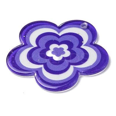 Acrylic Pendants with Glitter Powder MACR-Q160-01F-1