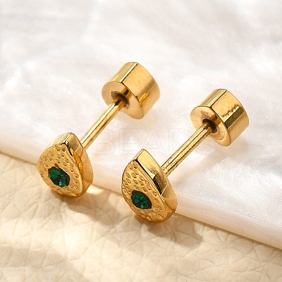 Ion Plating(IP) 304 Stainless Steel Teardrop Stud Earrings EJEW-A118-19G-02-1