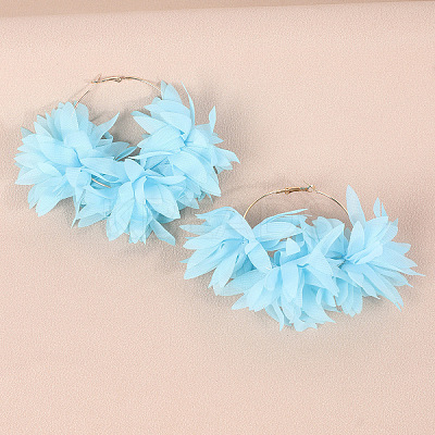 Alloy Cloth Hoop Earrings FS-WGC8145-01-1