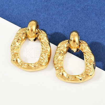 304 Stainless Steel Nuggets Dangle Stud Earrings EJEW-K268-27G-1