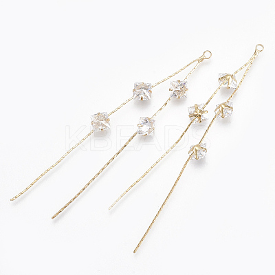 Brass Big Chain Tassel Pendants X-KK-S348-062-1