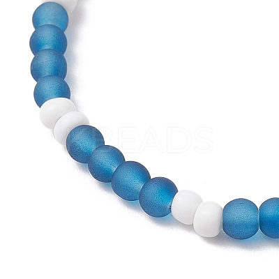 2Pcs 2 Styles Evil Eye Glass Beads Stretch Bracelets & Glass Seed Beads Stretch Bracelets for Women BJEW-JB11895-1
