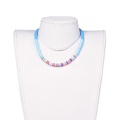 Handmade Polymer Clay Heishi Beaded Necklaces NJEW-JN02449-05-1