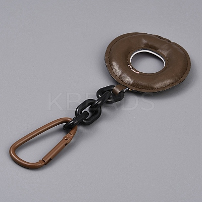 PU Leather Donut Pendant Decoration AJEW-CJC0020-003A-1