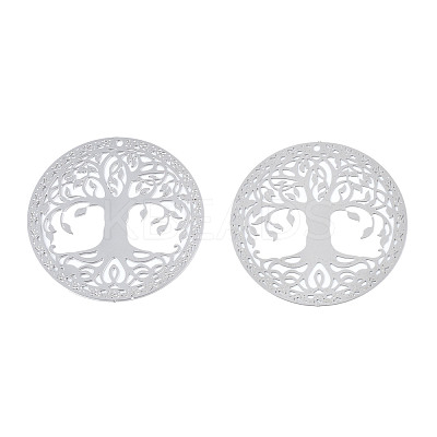 Non-Tarnish 201 Stainless Steel Filigree Pendants STAS-S118-060-1