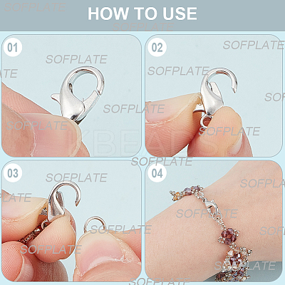 400Pcs Zinc Alloy Lobster Claw Clasps FIND-SP0001-33P-1