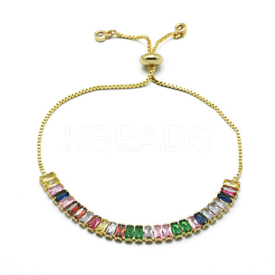 Brass Cubic Zirconia Bolo Tennis Bracelets BJEW-I272-02B-1