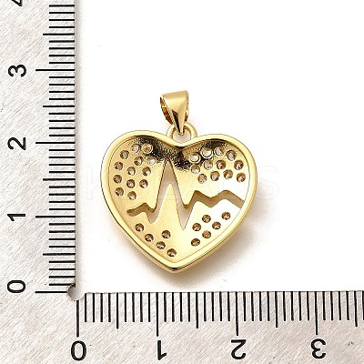 Rack Plating Brass Micro Pave Cubic Zirconia Pendants KK-L226-001G-08-1