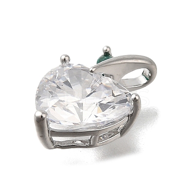 Brass Pave Clear Cubic Zirconia Charms LS-KK-Q048-21P-1