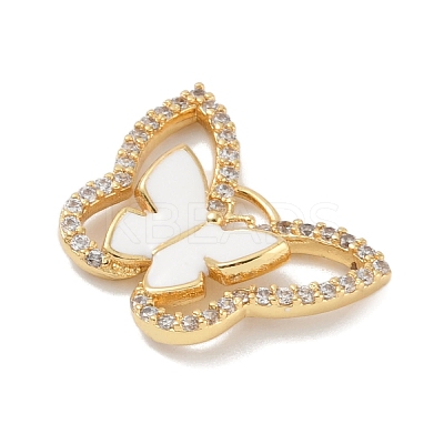 Rack Plating Brass Micro Pave Clear Cubic Zirconia Pendants KK-A224-13G-04-1