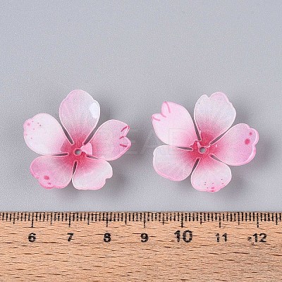 Flower Acrylic Bead Caps SACR-T017-51C-1