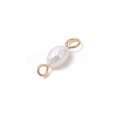 Natural Cultured Freshwater Pearl Potato Links Connector Charms PALLOY-JF04173-02-1