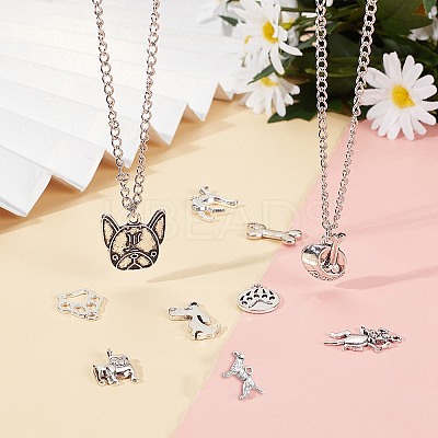 Tibetan Style Alloy Puppy Pendants TIBEP-SC0001-66AS-1