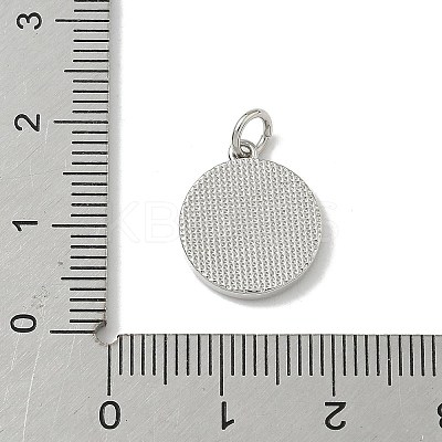 Brass Pave Natural Shell Flat Round with Letter Charms KK-Z115-13P-Y-1