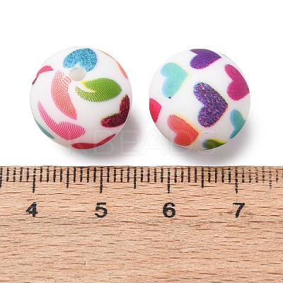 Food Grade Eco-Friendly Printed Silicone Beads SIL-A013-01A-17-1