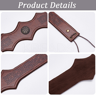 PU Leather & Alloy Headbands Hair Accessories for Women Girls OHAR-WH20009-02B-02-1