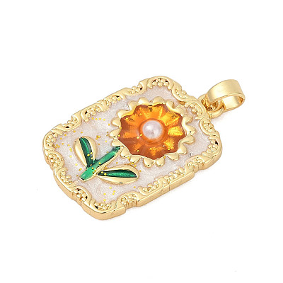 Brass Enamel Pendants KK-U068-13D-02G-1
