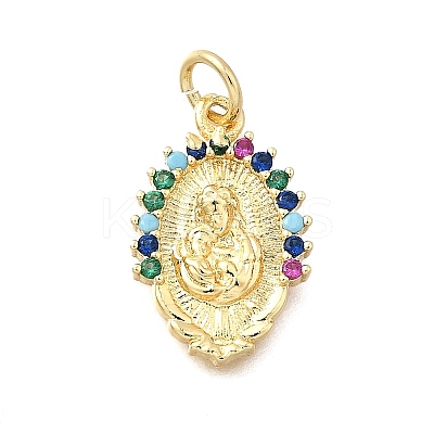 Brass Micro Pave Cubic Zirconia Pendants KK-P336-04C-G-1