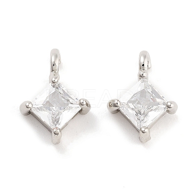 Brass with Cubic Zirconia Pendants KK-P271-41P-B-1