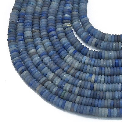 Frosted Natural Dyed & Heated Blue Aventurine Beads Strands G-K389-C11-01-1