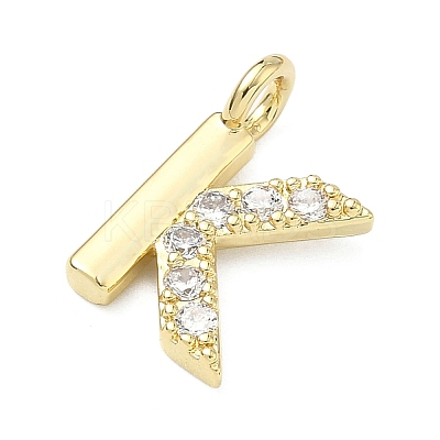 Brass Micro Pave Clear Cubic Zirconia Pendants KK-I476-01G-K-1