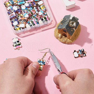 40Pcs 8 Colors Zinc Alloy Pendants FIND-CJ0001-73-1