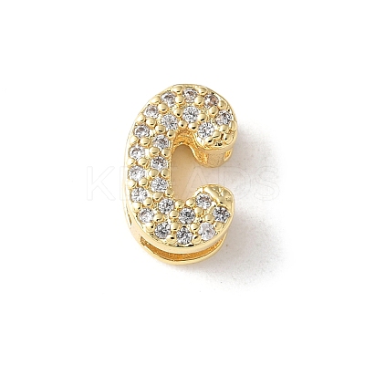 Brass Micro Pave Clear Cubic Zirconia Initial Multi-strand Links KK-S520-01G-03-1
